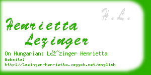 henrietta lezinger business card